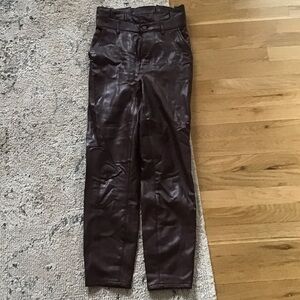 Abercrombie & Fitch Dark Brown/Maroon Faux Leather Pants - XS
